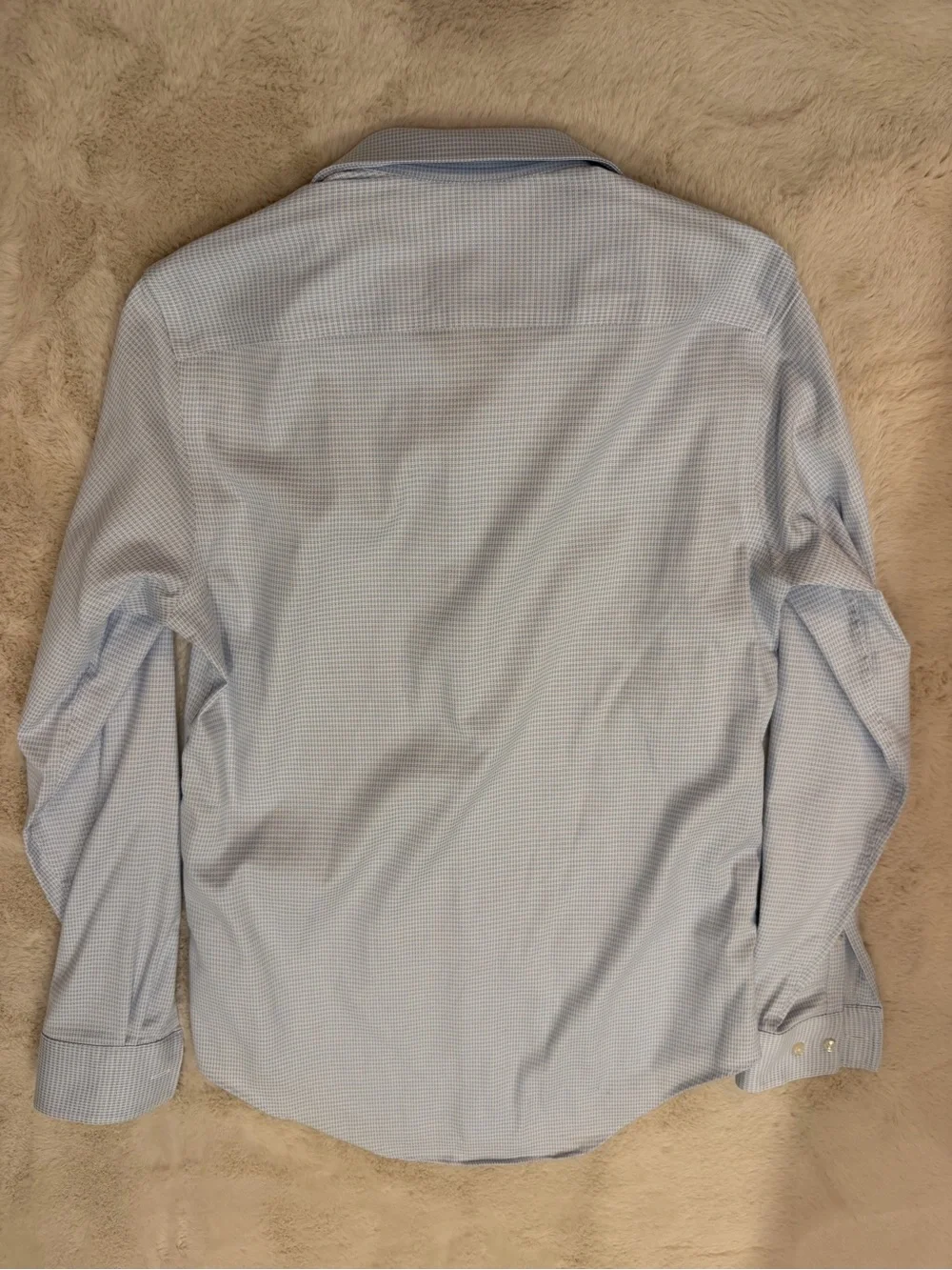 Kenneth Cole Reaction Light Blue Micro-Check Dress Shirt